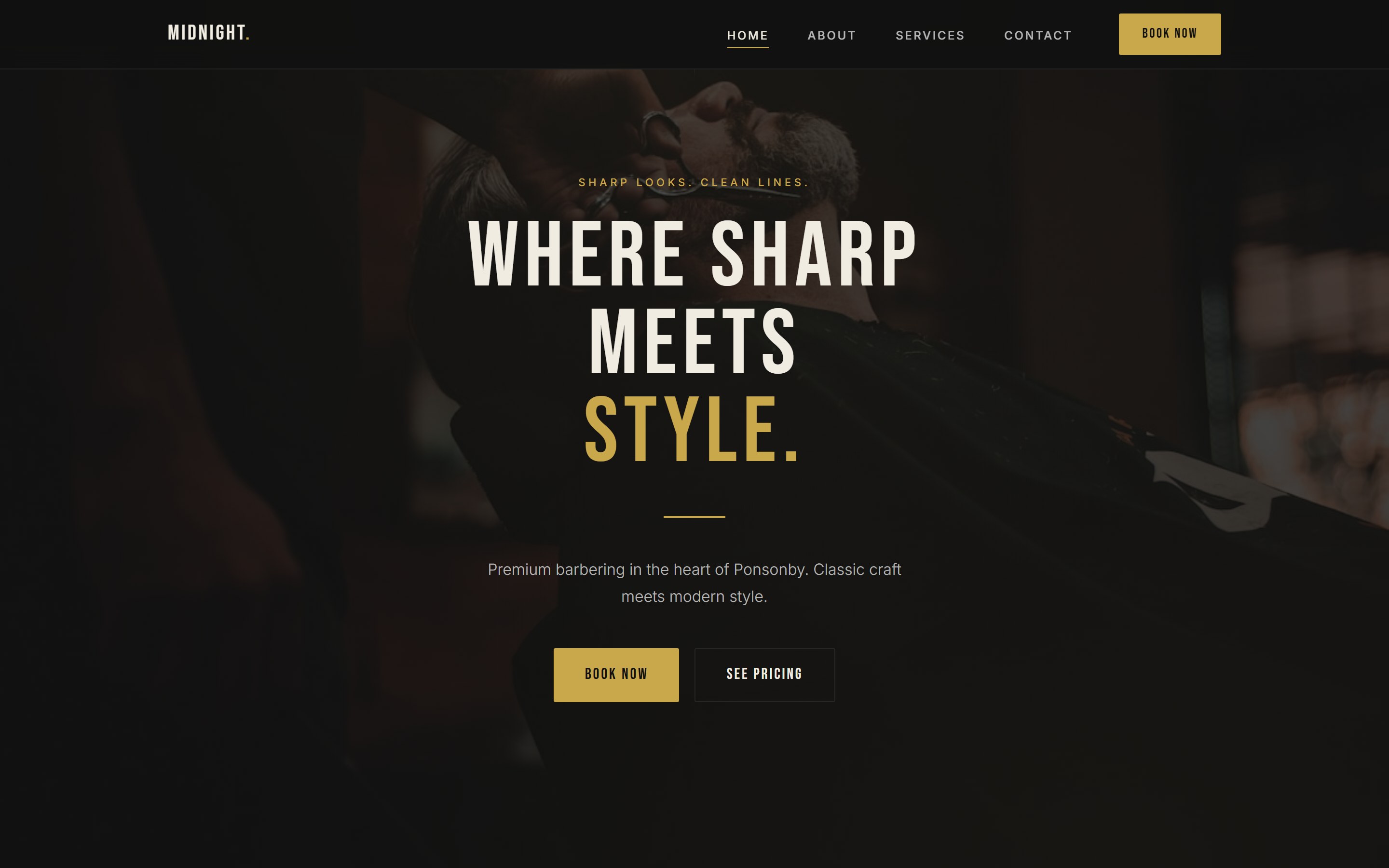 Fresh Cuts, a barbershop website template