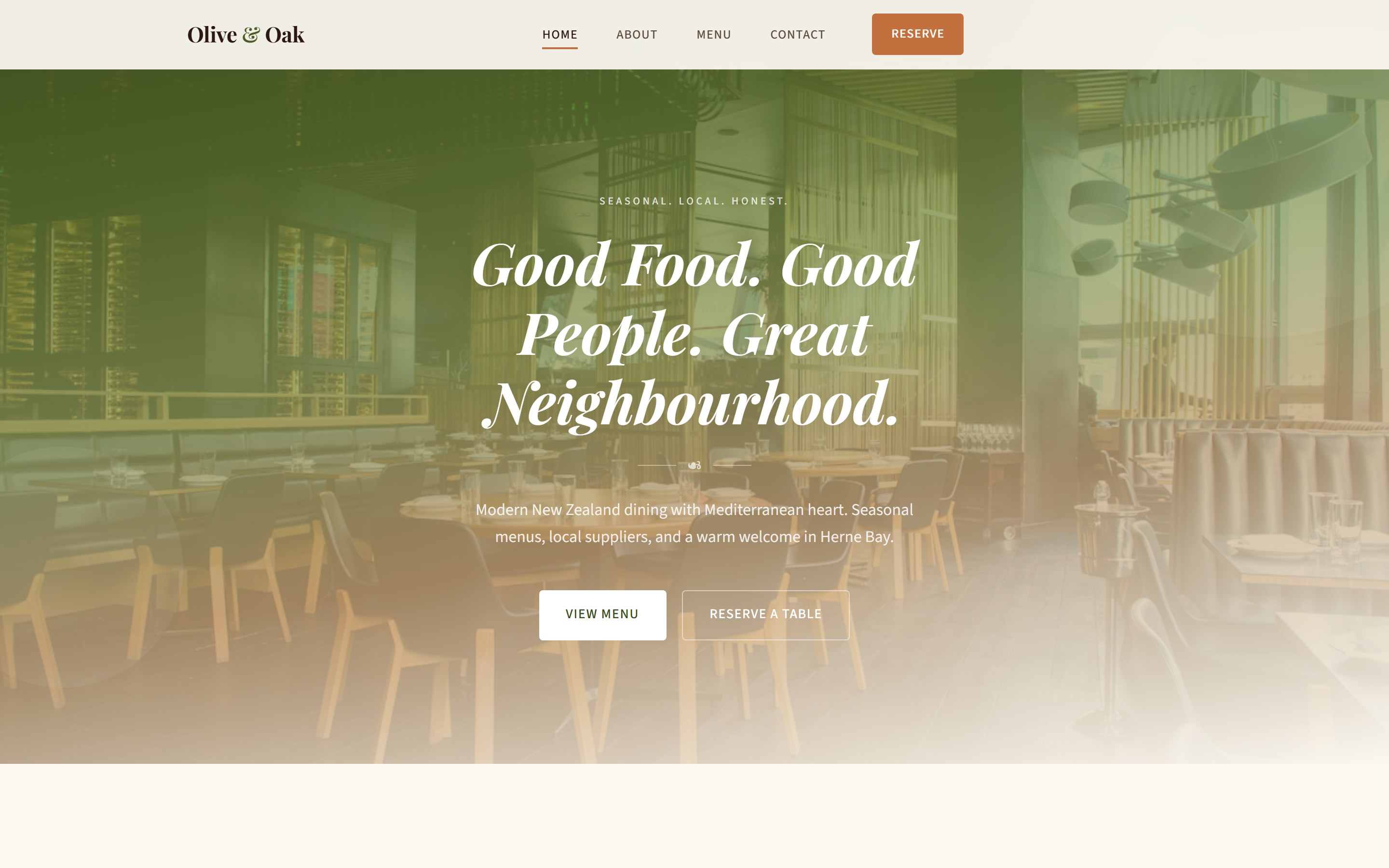 Platter, a restaurant website template